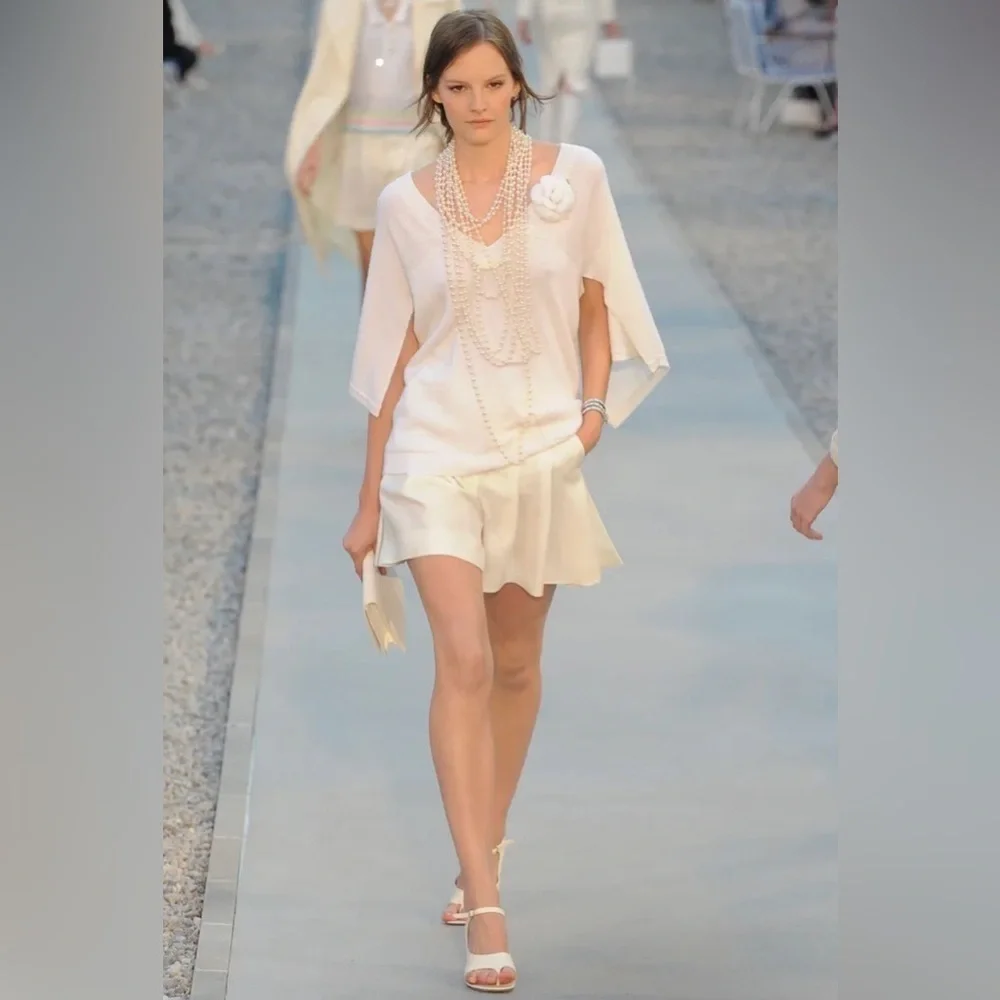 Chanel 2012 Runway Resort Ivory Cashmere Tunic Size S